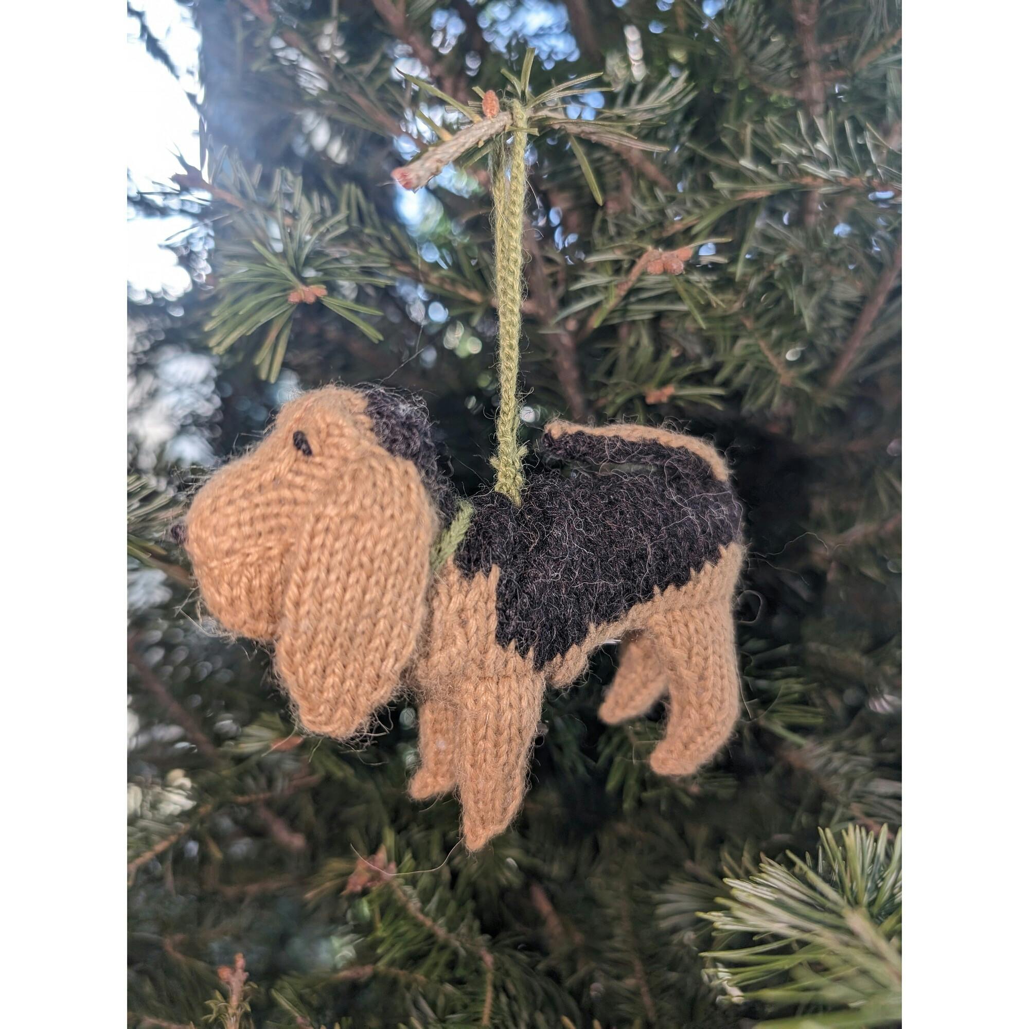 Bloodhound Dog Hand Knit Christmas Ornament Arcadia Home