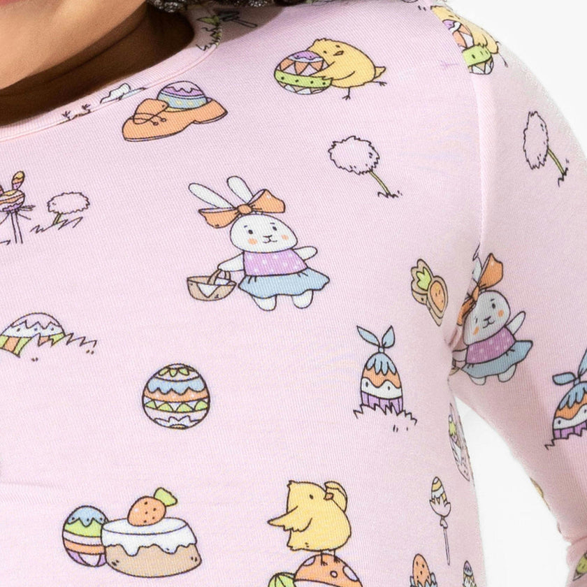 Easter Pink Bamboo Kids Pajamas