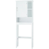 Newport Contemporary Wooden Over-the-Toilet Storage Cabinet with Shelves