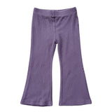 Girls Flare Pants in Plum