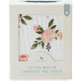 Cotton Muslin Changing Pad Cover - Watercolor Roses