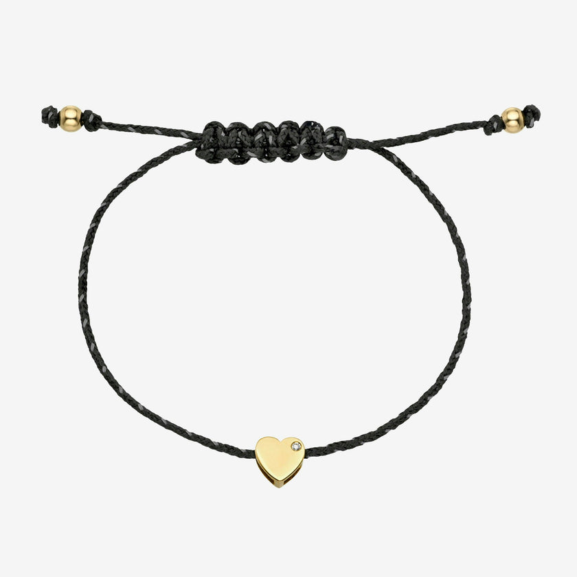 14k Gold Paracord Heart Fortune Bracelet
