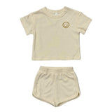 Short Sleeve Cotton Terry Set in Rutabaga