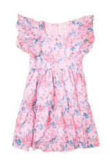 Mini Trixie Dress in Pink Sketched Flower Chiffon