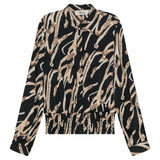 Printed satin Ruched Blouse