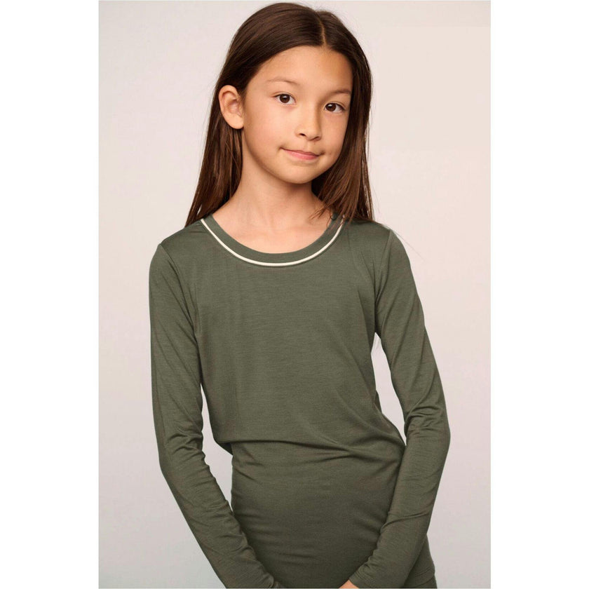 Kids TENCEL™ Modal Unisex Long PJ Set, Green