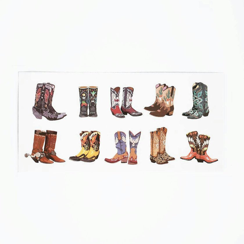 Western Cowboy Boot Temporary Tattoos