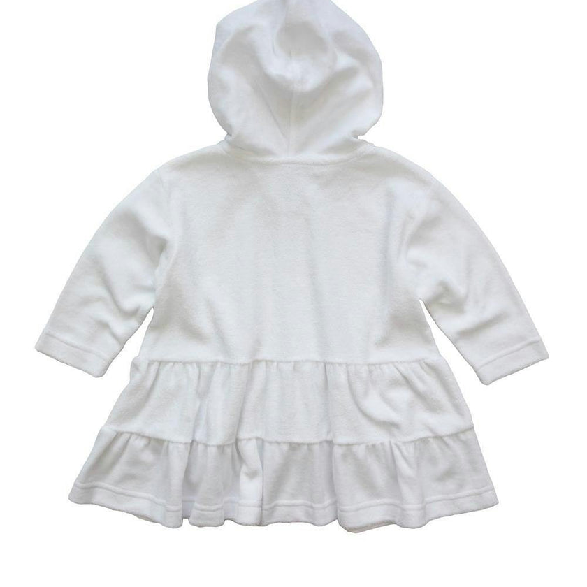 White Hooded Coverup with Tiers