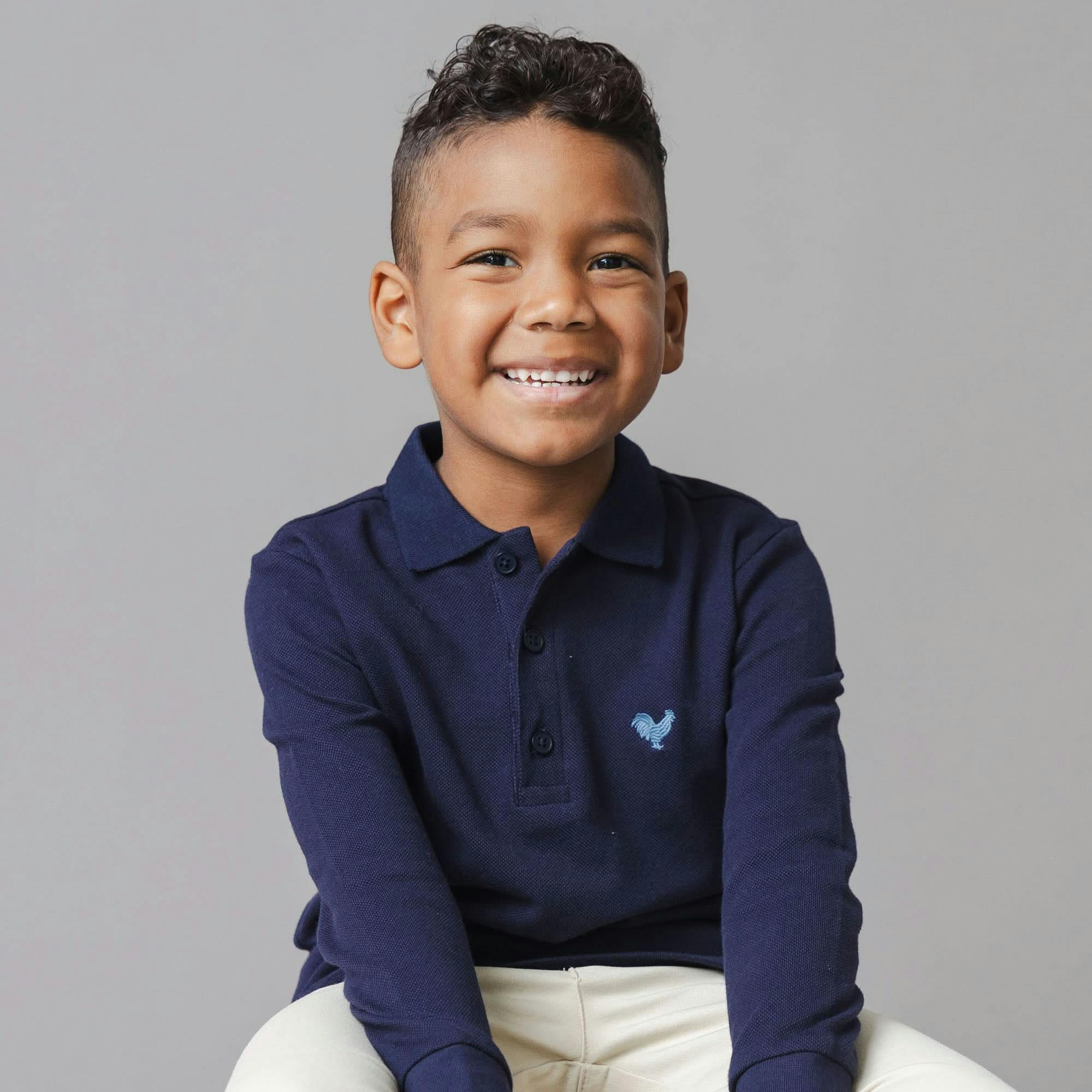 Organic Long Sleeve Pique Polo
