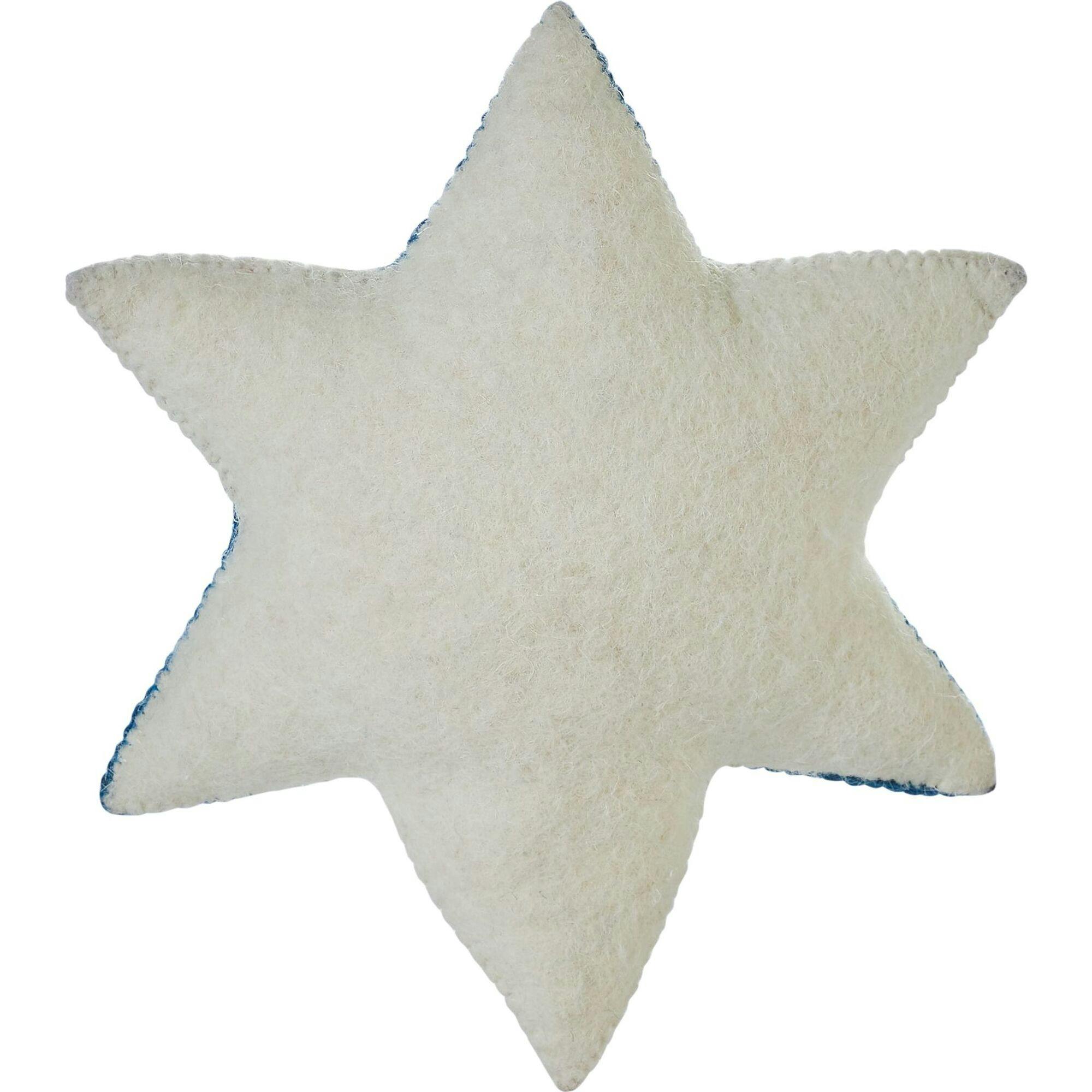 Handmade Hand Felted Wool Christmas Tree Topper - Star of David Arcadia Home
