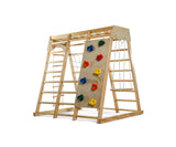 Magnolia | Indoor Wooden Jungle Gym with Monkey Bars, Rock Wall & Swing