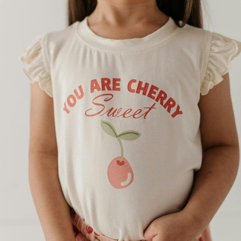 Girls Sleeveless Top in You are Cherry Sweet