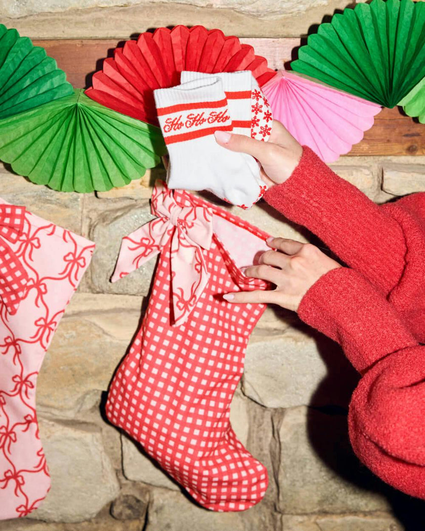 Girly Bow Stockings - 2 Canvas Stockings