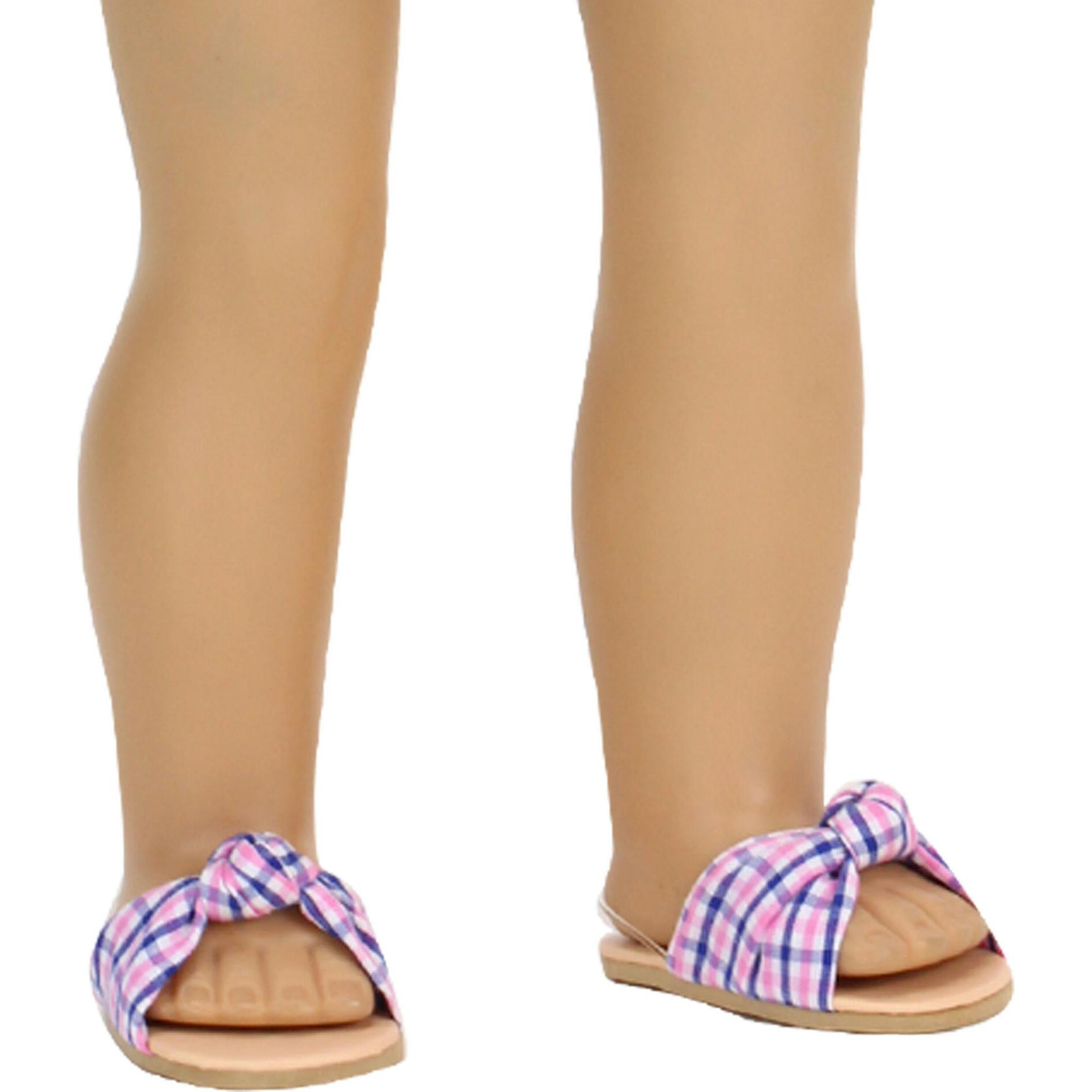 Sophia's Plaid Fabric Knot Sandal for 18