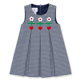 Houndstooth Jumper with Hearts & Flowers