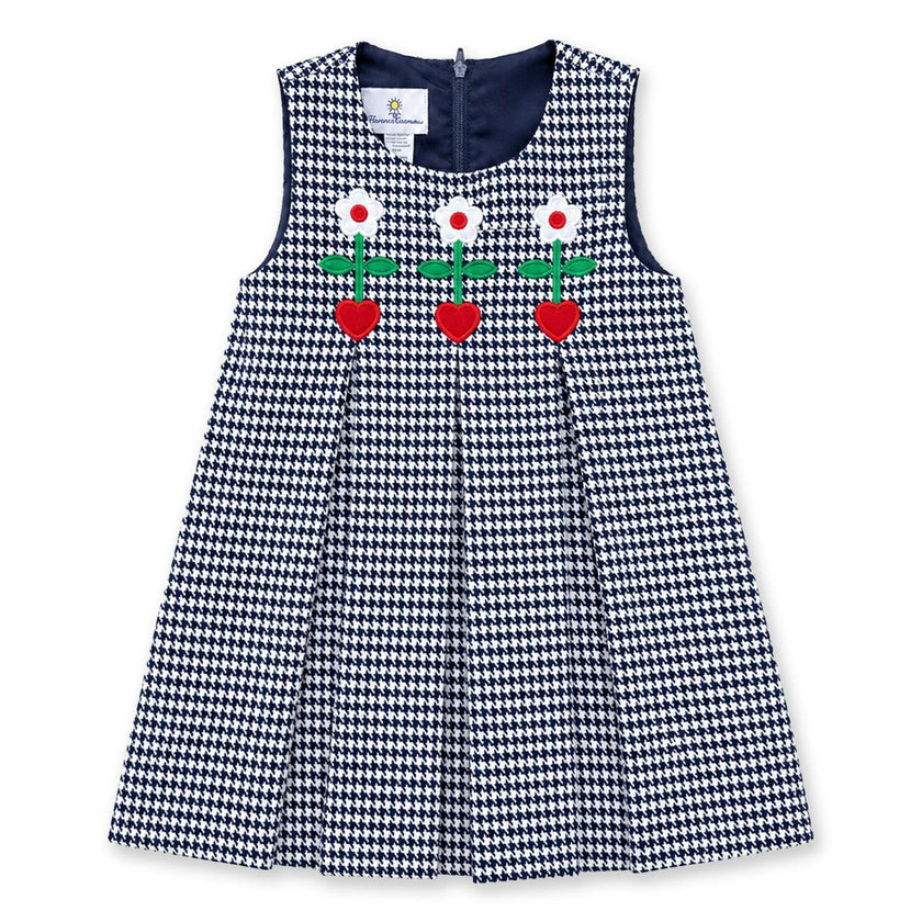 Houndstooth Jumper with Hearts & Flowers