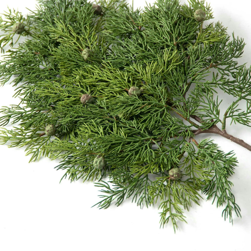 Green Real Touch Juniper Berry Christmas Faux Greenery Large Stem Branch - 23"