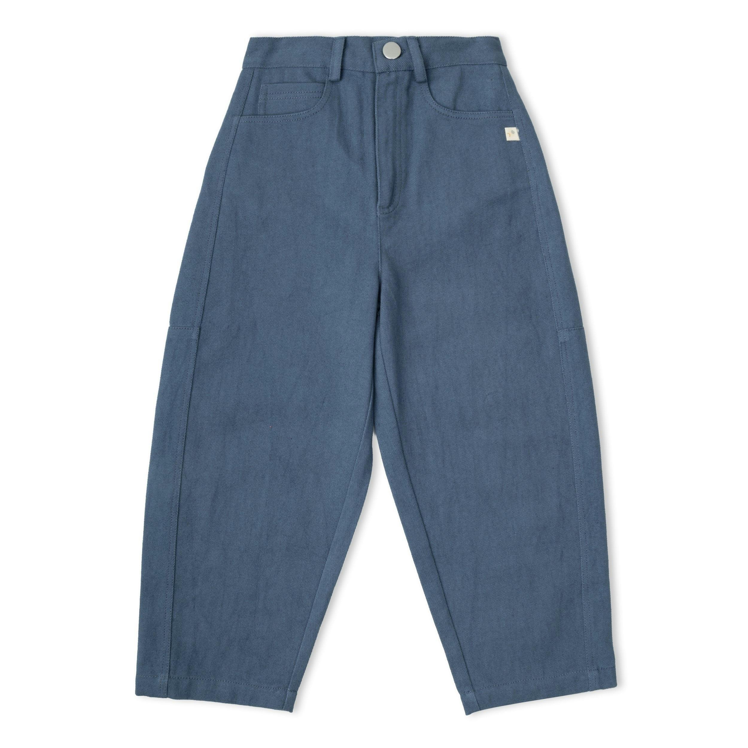 Organic Twill Barrel Pants - Navy