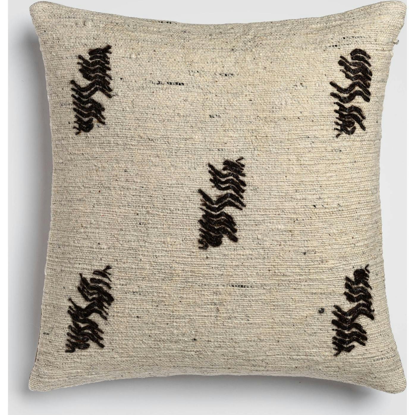 Abstract Leaf Green & Beige Accent Pillow