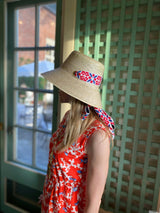 Clematis Bucket Hat (PreOrder Shipping June 19th) - Vintage Blue Azure Tapestry Short Ribbon
