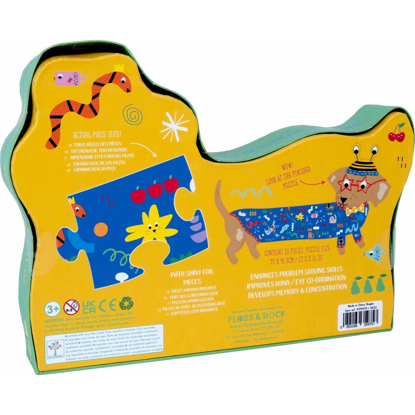 Pets 20pc "Sausage Dog" Shaped Jigsaw with Shaped Box