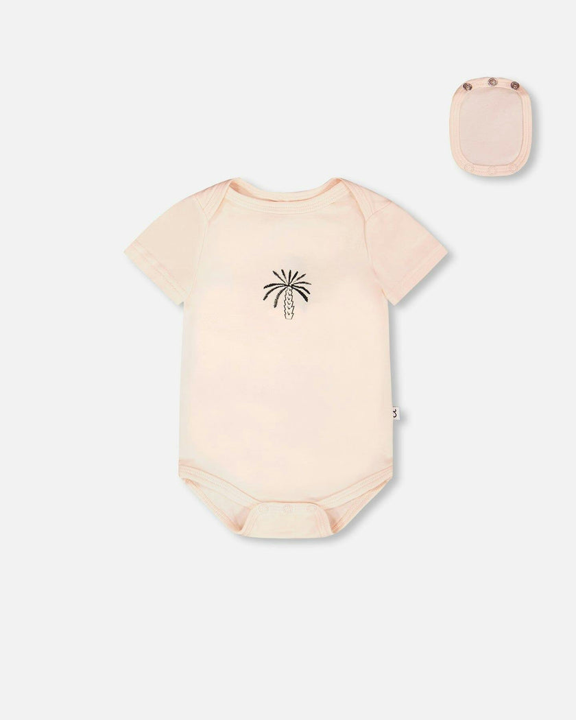 Evolutive Organic Cotton Jersey Onesie Peach