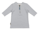 Microgrid Patterned 3/4 Sleeve Shirt