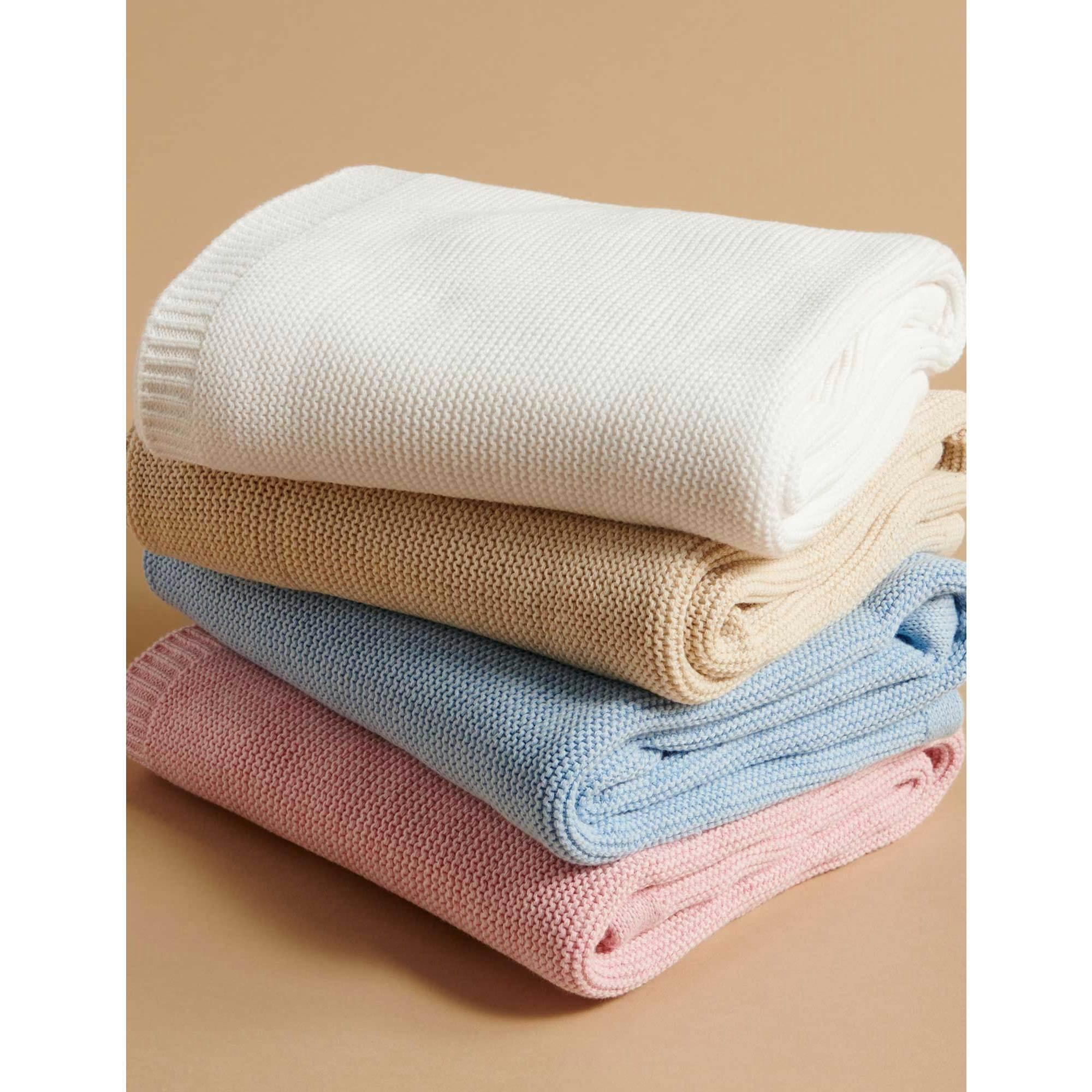Textured Knit Blanket Pink Melange