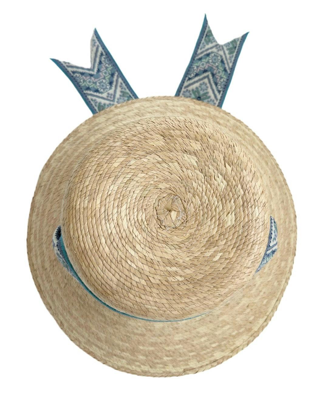 Clematis Bucket Hat (PreOrder Shipping June 19th) - Vintage Blue Azure Tapestry Short Ribbon