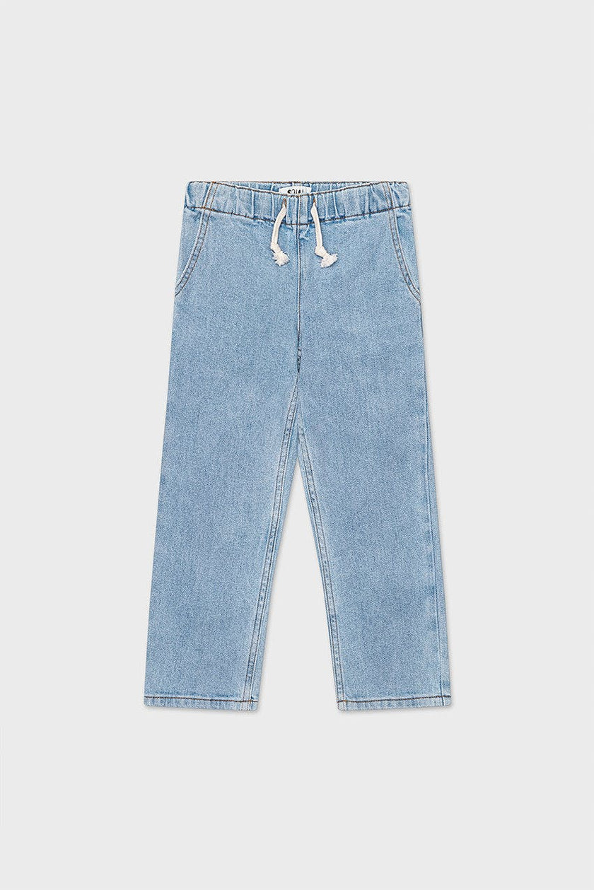 Organic Cotton Drawstring Straight Leg Jean