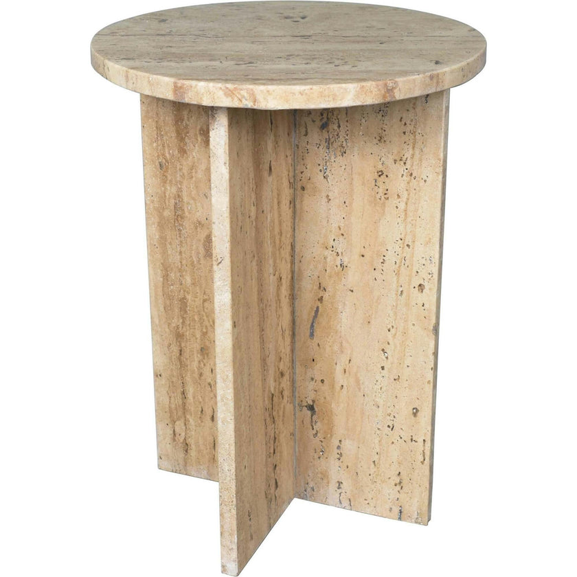 Javier 17.75" Contemporary Natural Marble Handmade X-Shaped End Table