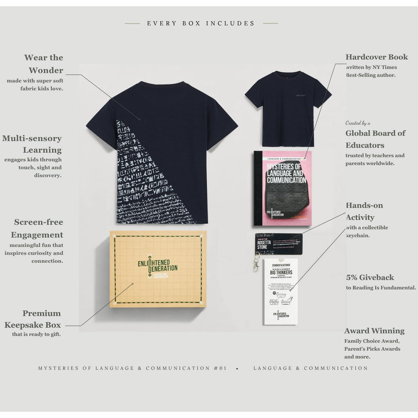 Rosetta Stone Secret Script Gift Box with Kids Tee, Book, and Activities