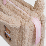 Sherpa Tote Bag – Cozy, Colorful & Convertible with Matching Coin Purse, Teddy Bear