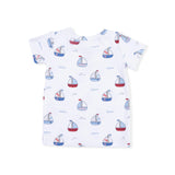 Bubbly Sailboats Blue - Short Sleeve Loungewear Set