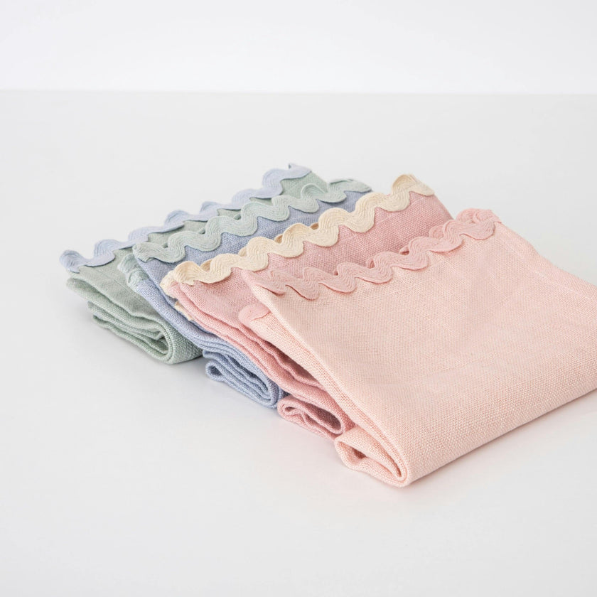 Pastel Ricrac Fabric Napkins
