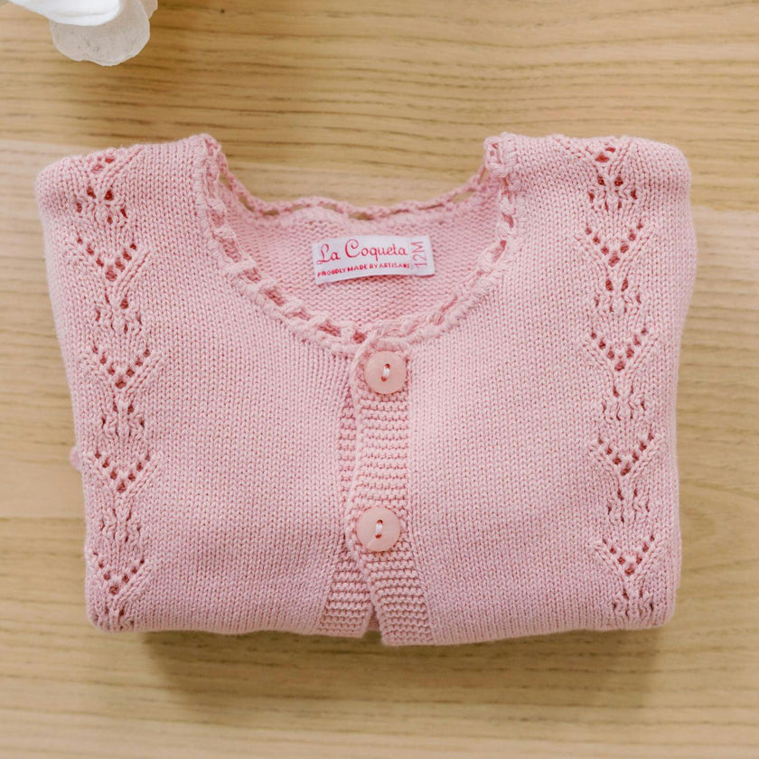 Dusty Pink Helado Cotton Girl Cardigan
