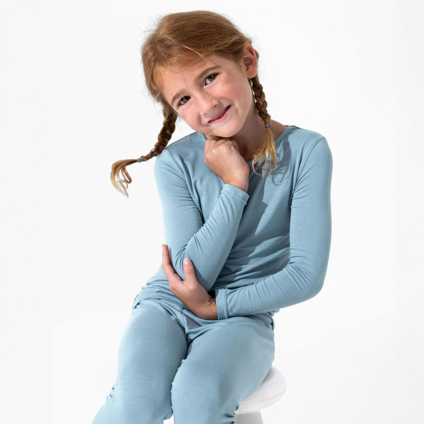 Oasis Teal Bamboo Kids Pajamas