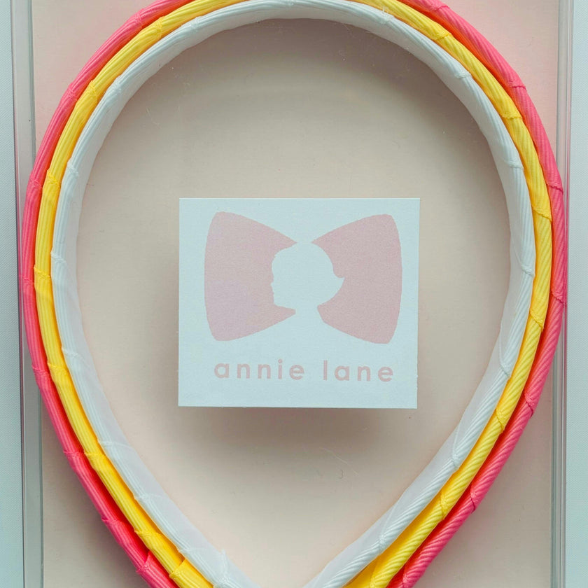 Set of three headbands - sorbet, lemon and white