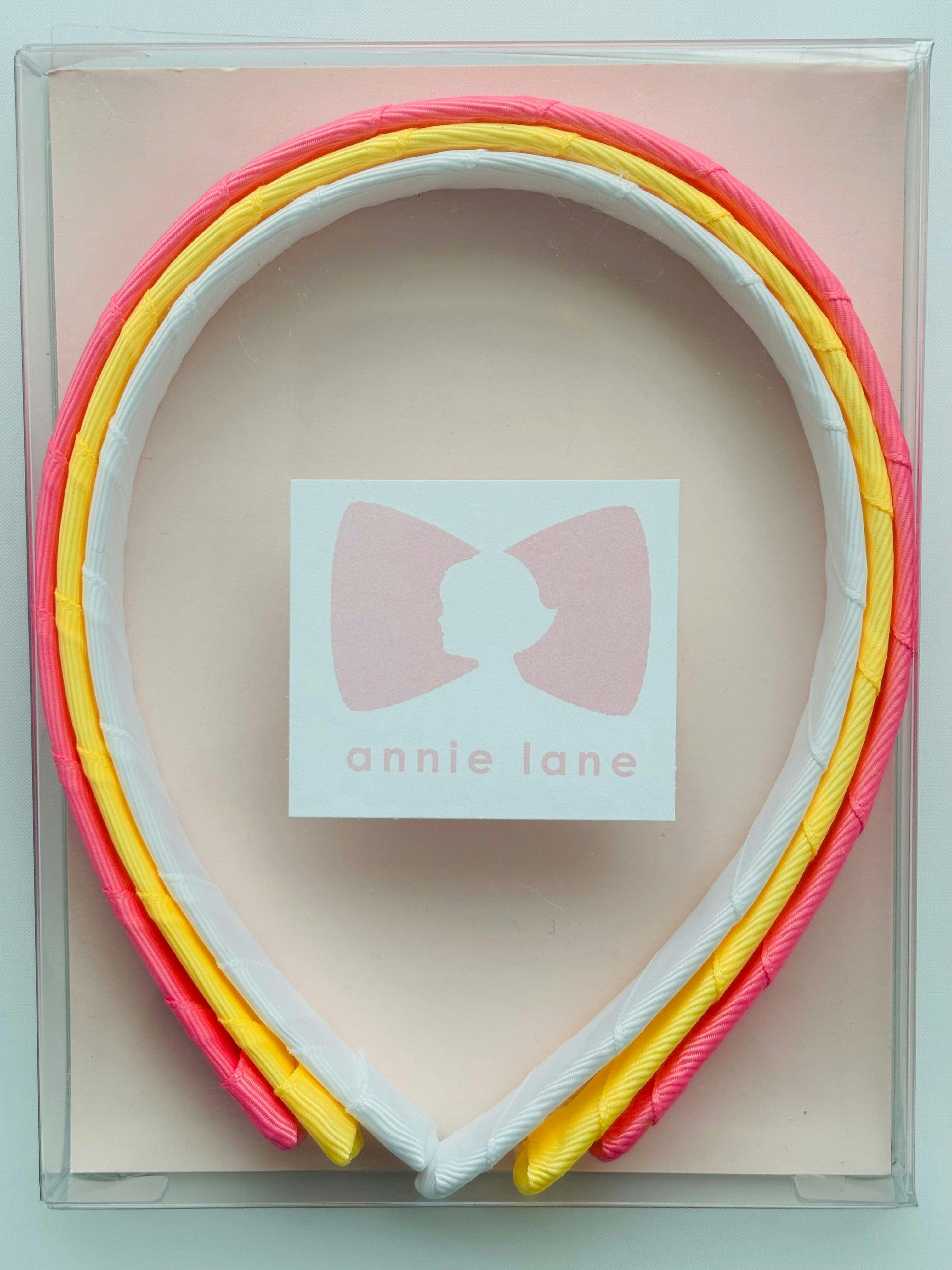 Set of three headbands - sorbet, lemon and white