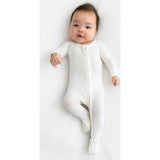 Milk White Bamboo Convertible Footie