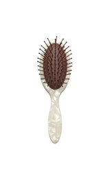 Travel Detangling Hair Brush in White Shell