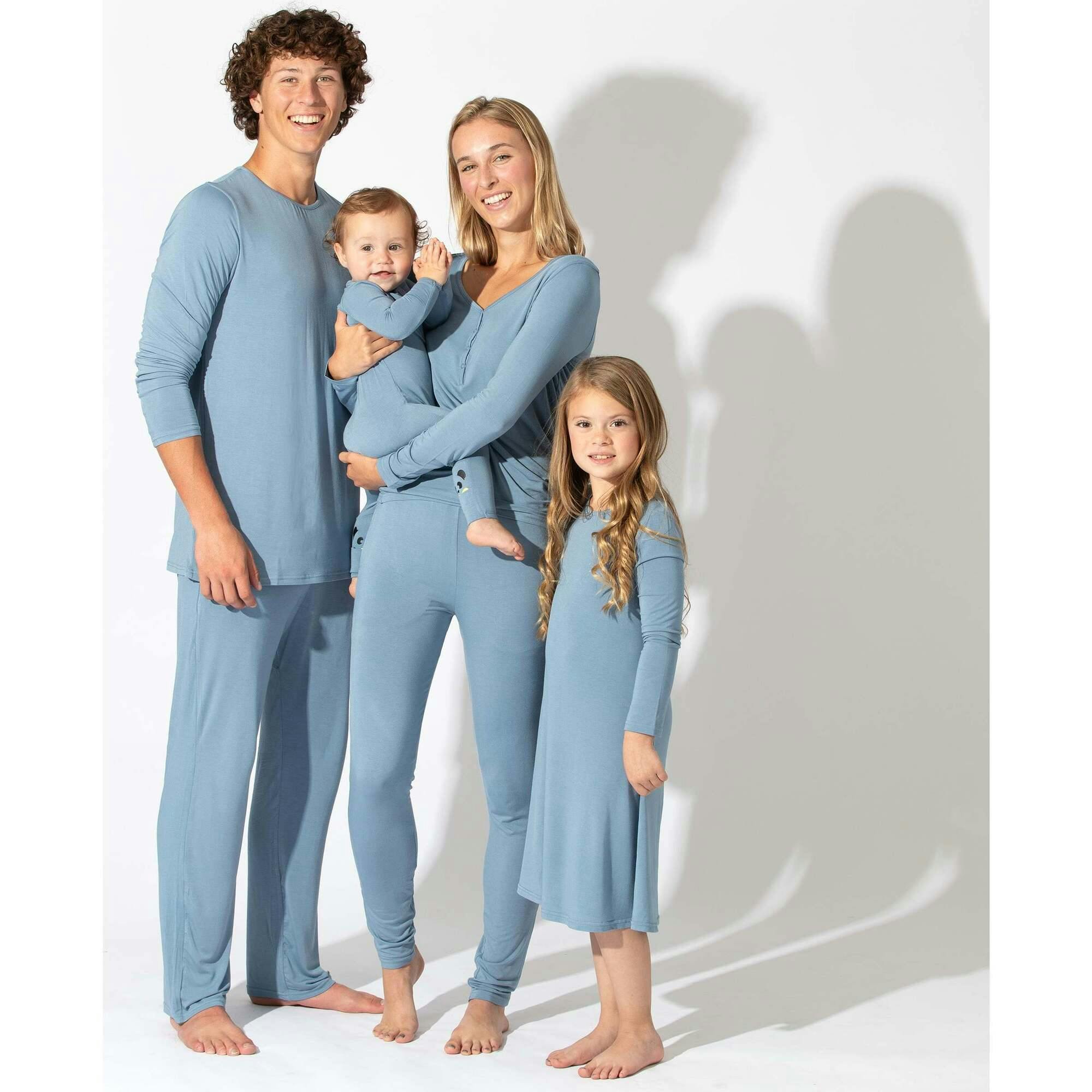 Oasis Teal Bamboo Girls' Long Sleeve Dress