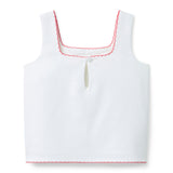 Embroidered Lobster Top, white