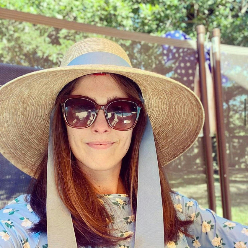 Wildflower Sun Hat - (Preorder Shipping June 15) Antique Eyelet Scallop Lace Wide & Short Ribbon
