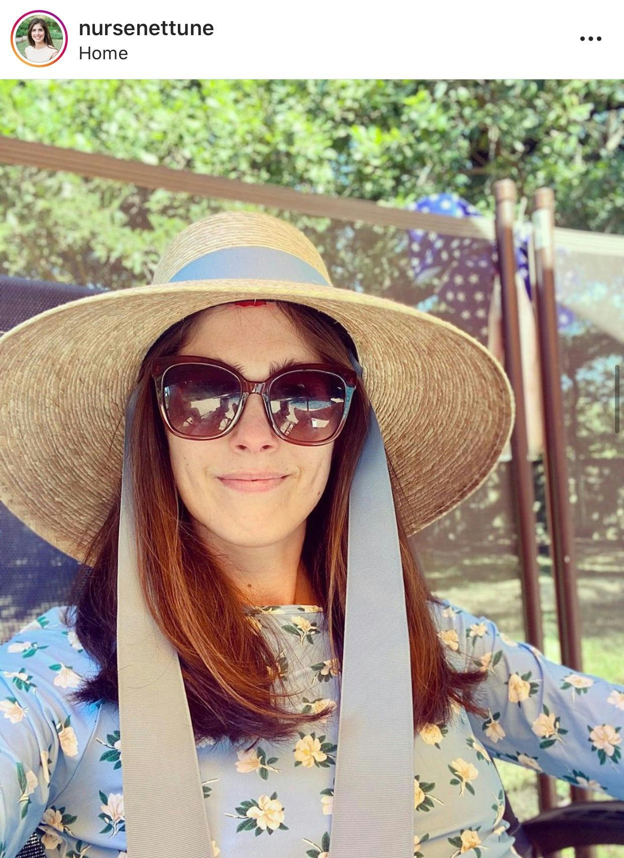 Wildflower Sun Hat (PreOrder Shipping June 15th) - Ivory Wide & Short Grosgrain Ribbon