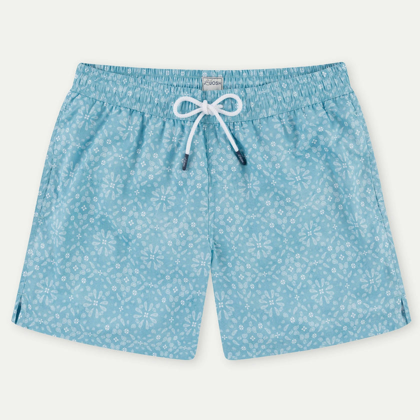 Sky Blue Bandana Men's Swim Shorts