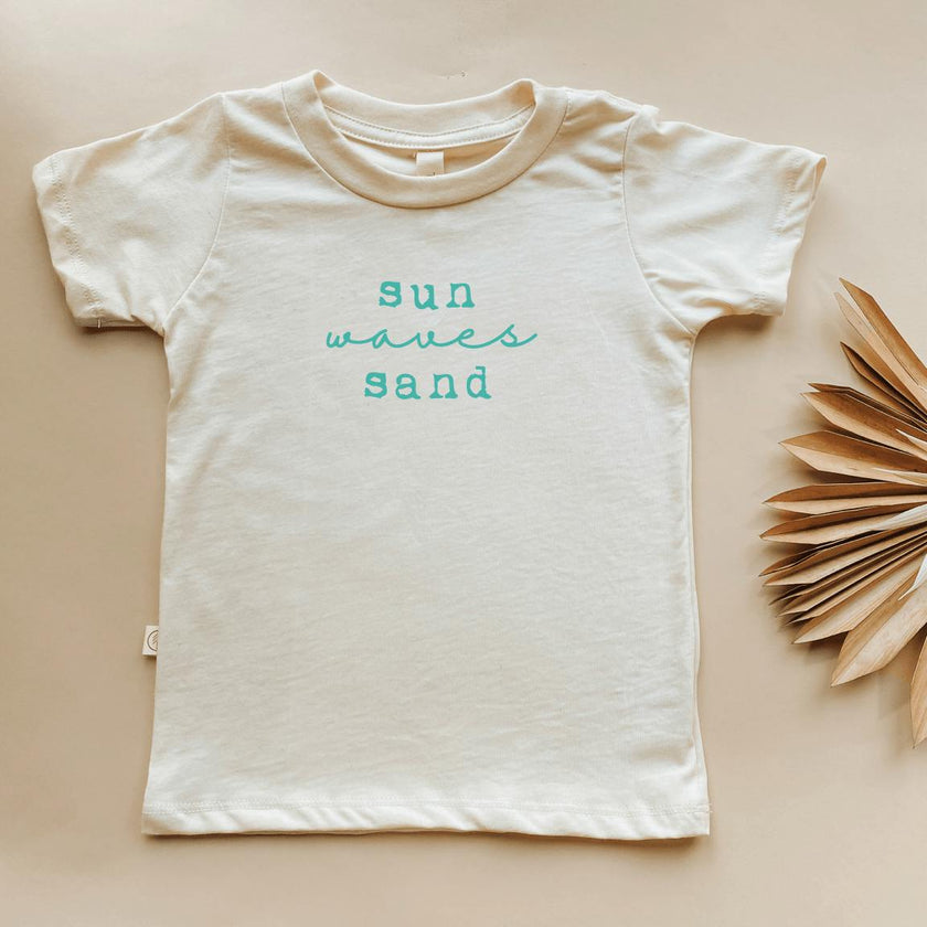Sun Waves Sand Seafoam Organic Cotton Short Sleeve Toddler T-Shirt