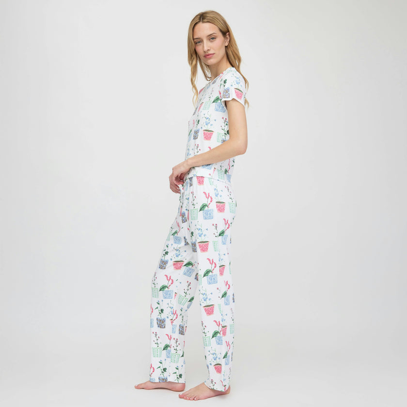 The Kelly Pajama Set - Flower Pots