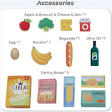 Teamson Kids Little Helper Mr. Fresh Wooden Shopping Cart with 13 Grocery Accessories
