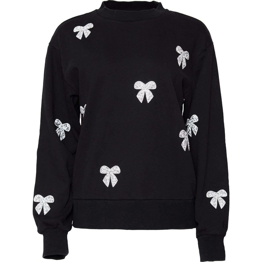 Micah Crew Neck Sweatshirt in Black & Bows